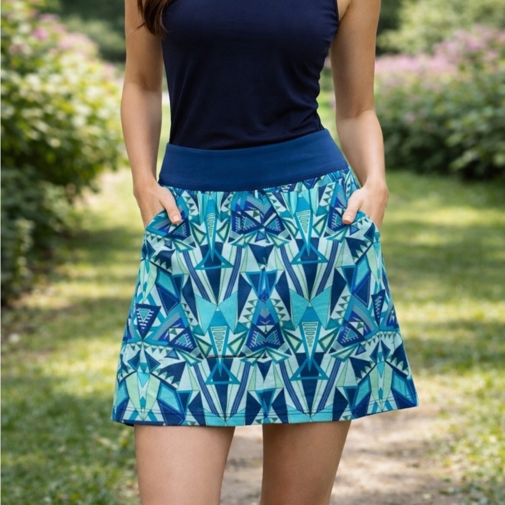TITLE NINE GIDGET GEOMETRIC SKORT SUMMER SIZE LARGE